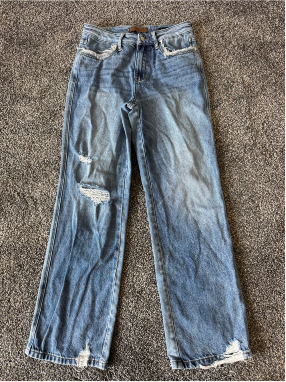 Women's Judy Blue 90’s Straight Leg Destructed Jeans Size 28 - Picture 4 of 14